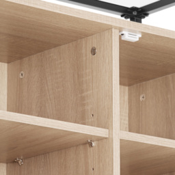 tectake Oldham 2 Compartment Light Wood Sideboard - Size: 80.5 x 38 x 100cm - Brown - Wilko - thumbnail 7