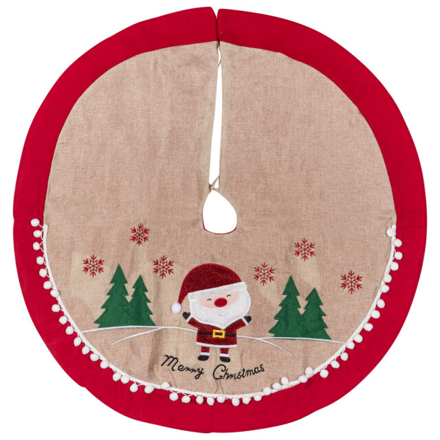 Pom Pom Santa Tree Skirt - Size: 91cm - Wilko - image 1
