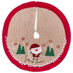 Pom Pom Santa Tree Skirt - Size: 91cm - Wilko