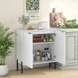 Costway 2 Door White Buffet Cabinet - Size: 95 x 45 x 19cm - Wilko - thumbnail 5