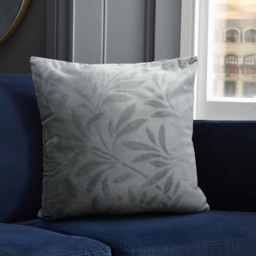 Velosso Velvet Leaf Grey Filled Cushion 43 x 43cm 2 Pack - Wilko - thumbnail 3