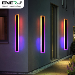 Ener-J 60 x 8cm Acrylic Black Colour Changing Outdoor Wall Light - Size: 61 x 8 x 2cm - Wilko - thumbnail 3