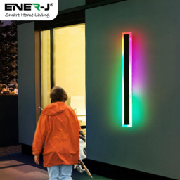 Ener-J 60 x 8cm Acrylic Black Colour Changing Outdoor Wall Light - Size: 61 x 8 x 2cm - Wilko - thumbnail 5