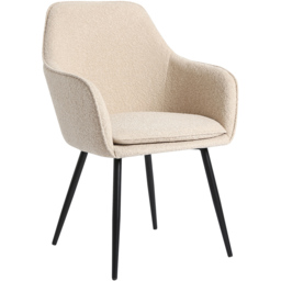 Muse Accent Chair in Boucle Upholstery - Cream - Size: Single - Genesis - Wilko - thumbnail 3