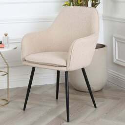 Muse Accent Chair in Boucle Upholstery - Cream - Size: Single - Genesis - Wilko