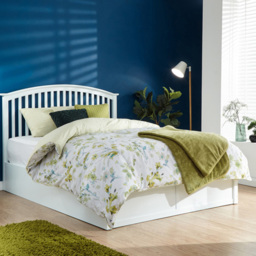 GFW Madrid Double White Wooden Ottoman Bed - Wilko