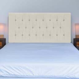 Bedmaster Small Double Cream Naples Velvet Lona Buttoned Headboard - Wilko - thumbnail 1