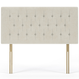 Bedmaster Small Double Cream Naples Velvet Lona Buttoned Headboard - Wilko - thumbnail 3