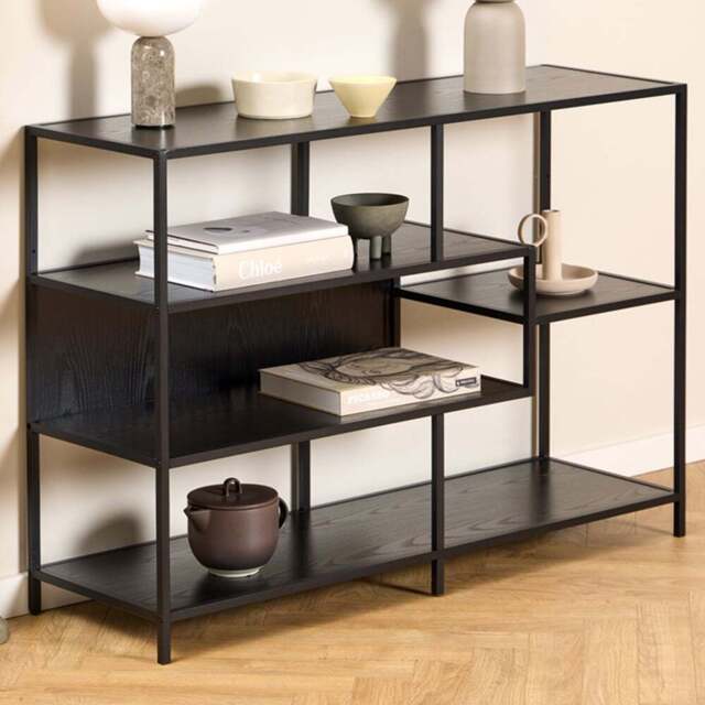 Florence Seaford 4 Shelf Ash Black Metal Bookcase - Furniture To Go - Wilko - image 1