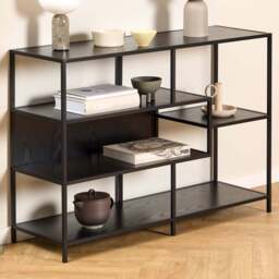 Florence Seaford 4 Shelf Ash Black Metal Bookcase - Furniture To Go - Wilko