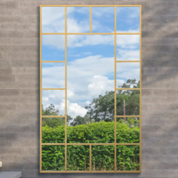 MirrorOutlet The Genestra Gold Modern Wall and Leaner Garden Mirror 200 x 120cm - Size: 200 x 120 x 3cm - Wilko - thumbnail 3