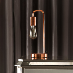 Kliving Rose Gold Filament Bulb Brushed Copper Caitlin Industrial Table Lamp - Size: 35.5 x 13 x 13cm - Orange - Wilko - thumbnail 3