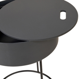 Pacific Lifestyle Hugo Dark Grey Wood Veneer and Black Metal Storage Table - Wilko - thumbnail 6