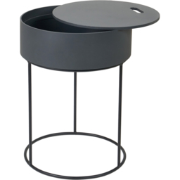 Pacific Lifestyle Hugo Dark Grey Wood Veneer and Black Metal Storage Table - Wilko - thumbnail 4