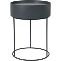 Pacific Lifestyle Hugo Dark Grey Wood Veneer and Black Metal Storage Table - Wilko - thumbnail 3