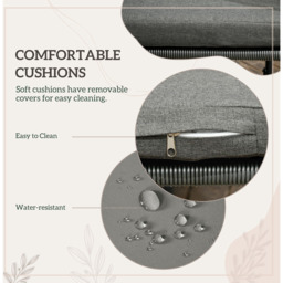 Outsunny 4 Seater Grey Rattan Cube Garden Dining Set with Cushions - Wilko - thumbnail 6