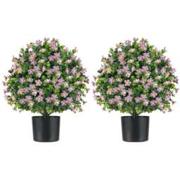 Costway Purple Artificial Boxwood Topiary Ball Tree 2 Pack - Size: 15 x 15 x 54cm - Wilko - thumbnail 1