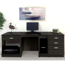 R White Cabinets 4 Drawer Black Set-16 Computer Desk with Printer Shelf - Size: 72.8 x 197.9 x 54cm - Wilko - thumbnail 5