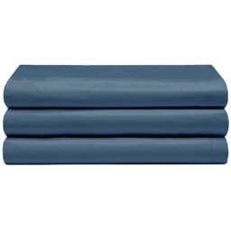 Serene Single Navy Flat Bed Sheet - Blue - Wilko