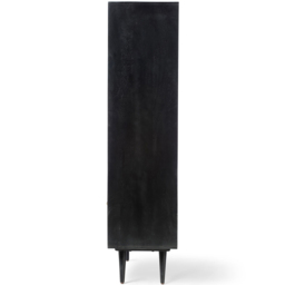 Desser Manhattan 2 Door 6 Shelf Black Rattan and Mango Wood Bookcase - Wilko - thumbnail 5