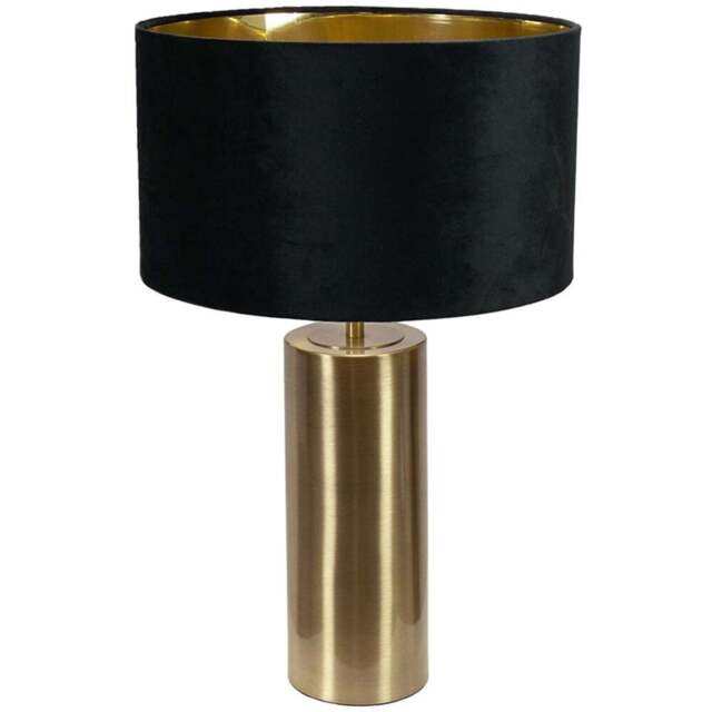 ValueLight Lexy Black Velvet Gold Inner Shade Gold LED Touch Table Lamp - Size: 55 x 35 x 35cm - ValueLights - Wilko - image 1