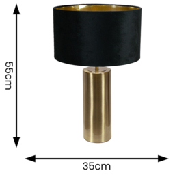 ValueLight Lexy Black Velvet Gold Inner Shade Gold LED Touch Table Lamp - Size: 55 x 35 x 35cm - ValueLights - Wilko - thumbnail 5