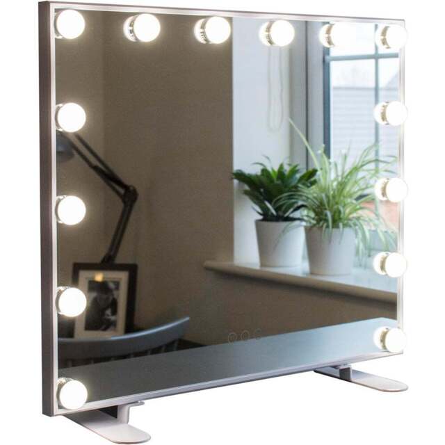 Jack Stonehouse White Ingrid Hollywood Vanity Mirror with 14 LED Bulbs - Size: 60 x 50cm - Wilko - image 1