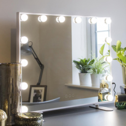 Jack Stonehouse White Ingrid Hollywood Vanity Mirror with 14 LED Bulbs - Size: 60 x 50cm - Wilko - thumbnail 3