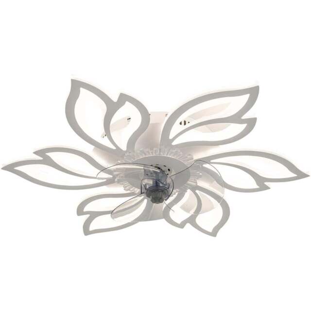 Living and Home White Flower Shape LED Ceiling Fan Light with Remote 25 inch - Size: 14 x 65 x 65cm - Wilko - image 1