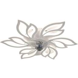 Living and Home White Flower Shape LED Ceiling Fan Light with Remote 25 inch - Size: 14 x 65 x 65cm - Wilko