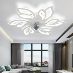 Living and Home White Flower Shape LED Ceiling Fan Light with Remote 25 inch - Size: 14 x 65 x 65cm - Wilko - thumbnail 3