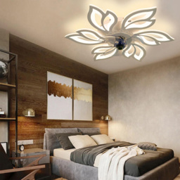 Living and Home White Flower Shape LED Ceiling Fan Light with Remote 25 inch - Size: 14 x 65 x 65cm - Wilko - thumbnail 7