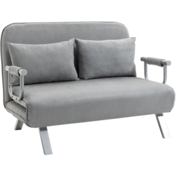 HOMCIOM 2 Seater Light Grey fabric Convertible Sofa Bed - HOMCOM - Wilko - thumbnail 3