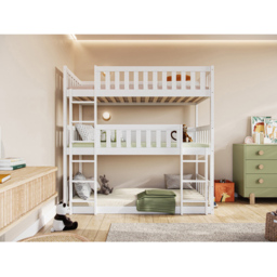 Flair Bea White Triple High Wooden Bunk Bed - Size: Single - Wilko - thumbnail 5