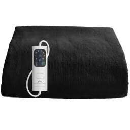 Dreamland Snuggle Up Black Velvet Heated Throw 120 x 160cm - Size: 43 x 9 x 40cm - Wilko
