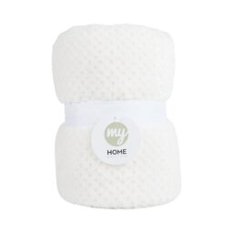 Waffle Soft Fleece Throw Natural - My - Wilko - thumbnail 1
