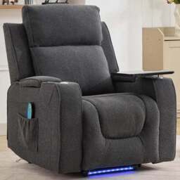 Artemis Home Cowley Dark Grey Boucle Massage and Heat Electric Riser Recliner Chair - Size: Single - Wilko - thumbnail 1