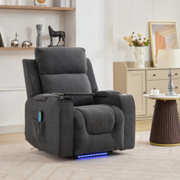 Artemis Home Cowley Dark Grey Boucle Massage and Heat Electric Riser Recliner Chair - Size: Single - Wilko - thumbnail 5