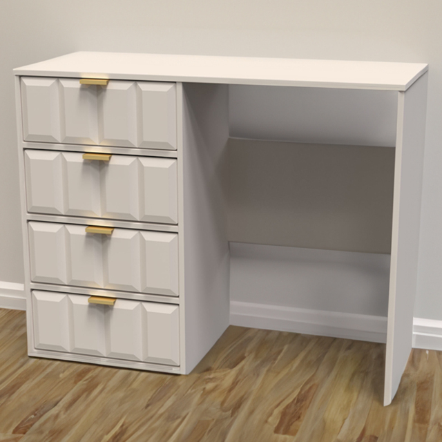 Crowndale Cube 4 Drawer Matt Kashmir Dressing Table - Cream - Wilko - image 1