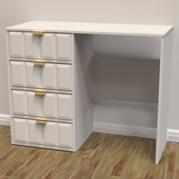 Crowndale Cube 4 Drawer Matt Kashmir Dressing Table - Cream - Wilko - thumbnail 1