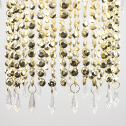 ValueLights Beaded Gold Droplet Pendant Shade - Size: 22 x 29 x 22cm - Wilko - thumbnail 6