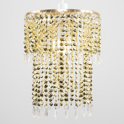 ValueLights Beaded Gold Droplet Pendant Shade - Size: 22 x 29 x 22cm - Wilko - thumbnail 5