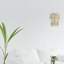 ValueLights Beaded Gold Droplet Pendant Shade - Size: 22 x 29 x 22cm - Wilko - thumbnail 3