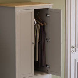 Vida Designs Arlington 2 Door 2 Drawer Grey Wardrobe - Size: 2 Door, 2 Drawer - Wilko - thumbnail 5