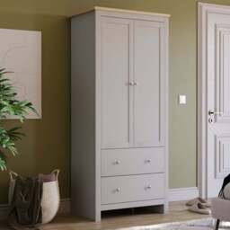 Vida Designs Arlington 2 Door 2 Drawer Grey Wardrobe - Size: 2 Door, 2 Drawer - Wilko - thumbnail 1