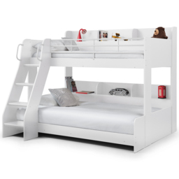 Julian Bowen Domino White Triple Sleeper Bunk Bed - Size: Single + Small Double - Wilko - thumbnail 5