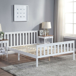 Portland King Size Wooden Bed Frame with Mattress - White - Wilko - thumbnail 7