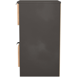 Crowndale Bora 2 Drawer Single Shelf Gold Oak and Graphite Bedside Cabinet - Grey - Wilko - thumbnail 4