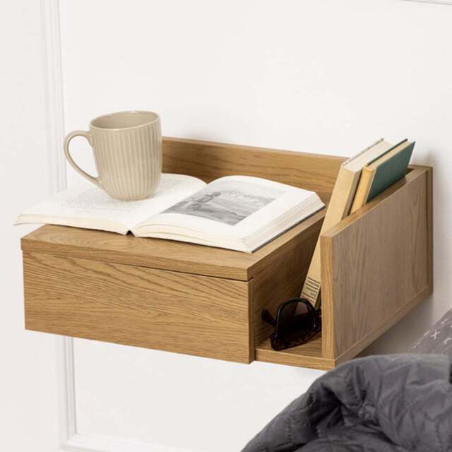 Florence Ashlan Single Drawer Oak Square Bedside Table - Brown - Furniture To Go - Wilko - image 1