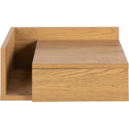 Florence Ashlan Single Drawer Oak Square Bedside Table - Brown - Furniture To Go - Wilko - thumbnail 3